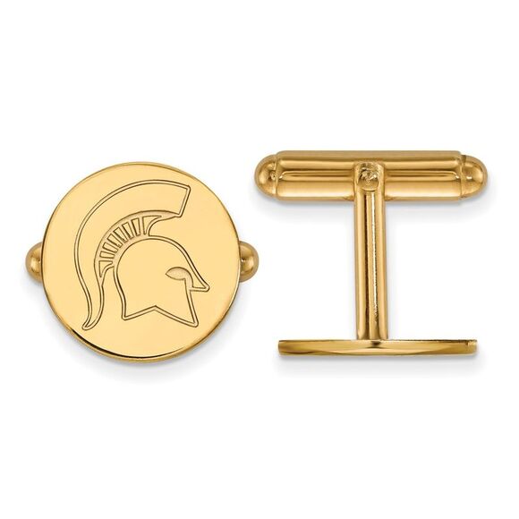 14k Gold Plated Silver Michigan State University Cuff Links